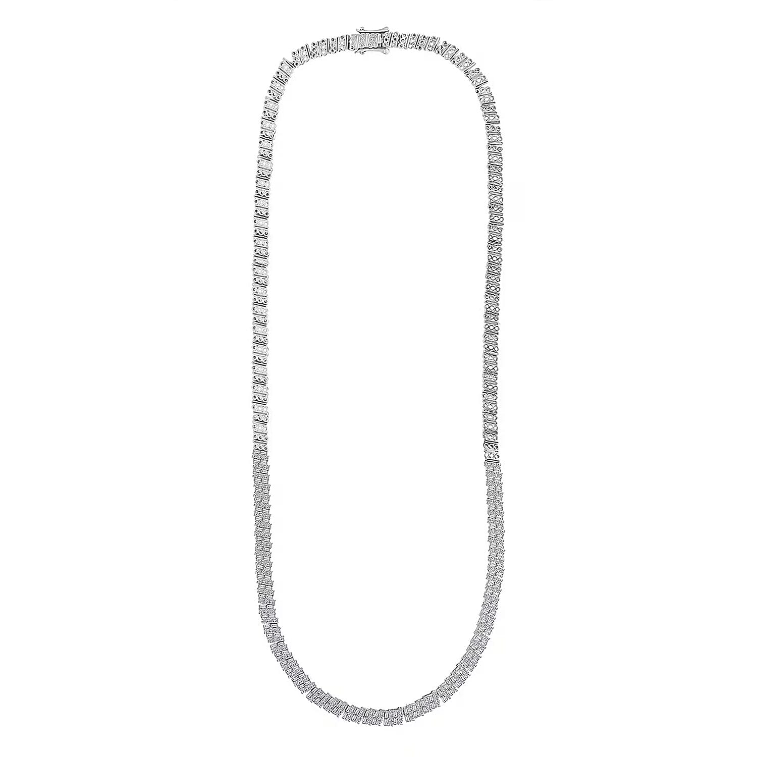 Luxuriant Lab Grown Diamond Necklace in Rhodium Over Sterling Silver 5.00 ctw (18 Inches)