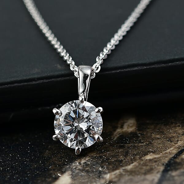 Luxuriant Lab Grown Diamond Pendant Necklace In Rhodium Over Sterling Silver 1.00 Ctw (20 Inches)