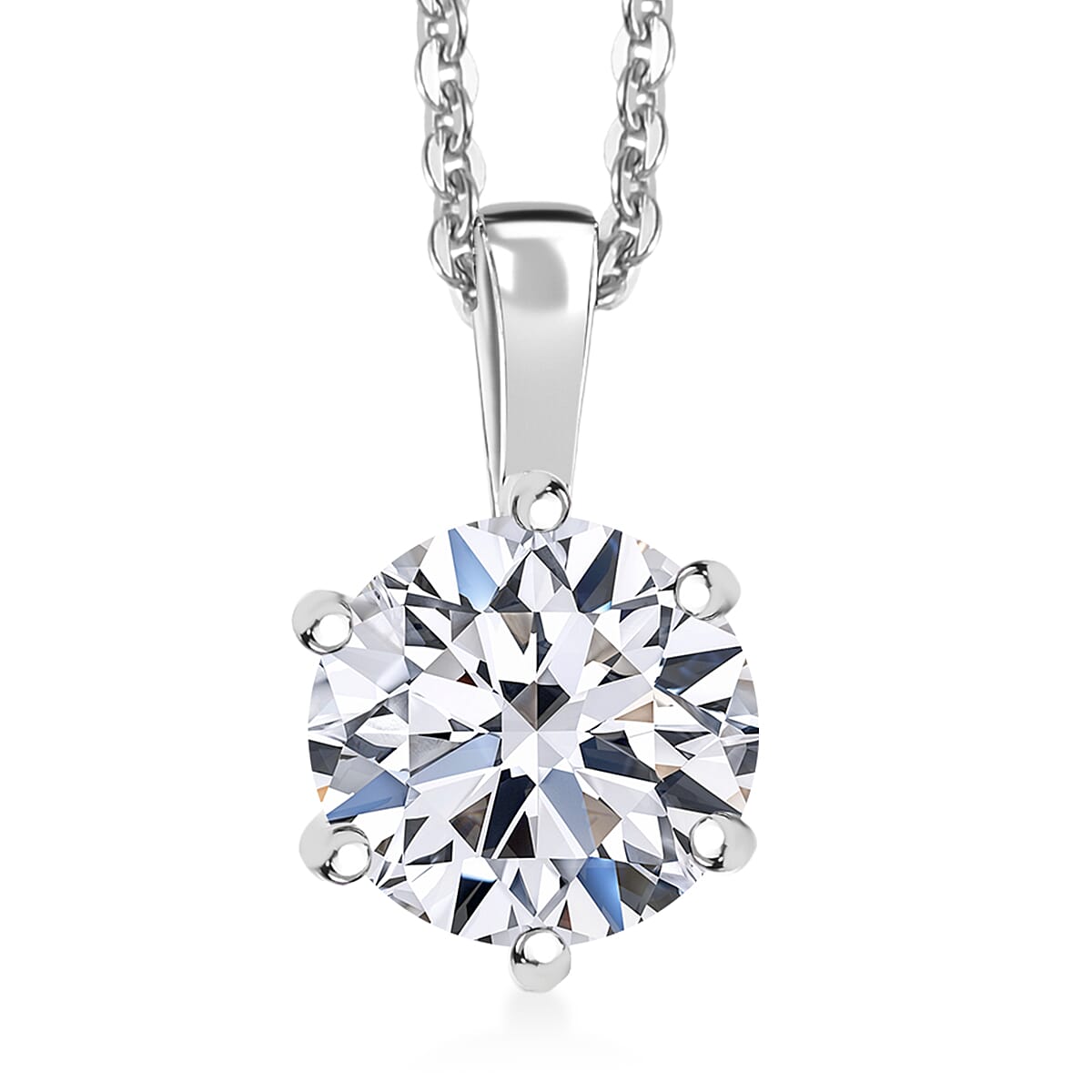 Luxuriant Lab Grown Diamond Pendant Necklace in Rhodium Over Sterling Silver 1.00 ctw (20 Inches)