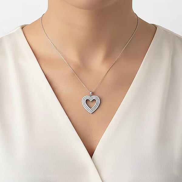 Luxuriant Lab Grown Diamond Pendant Necklace In Sterling Silver 2.00 Ctw (G VS 18 Inches)
