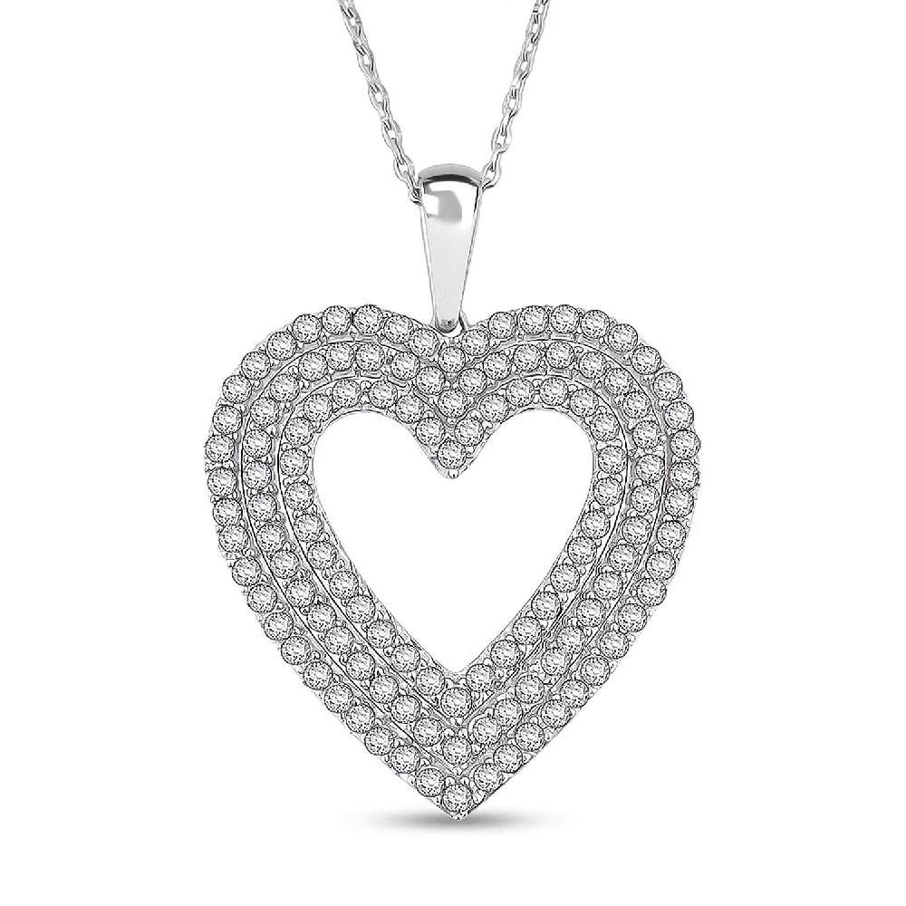Luxuriant Lab Grown Diamond Pendant Necklace in Sterling Silver 2.00 ctw (G VS 18 Inches)