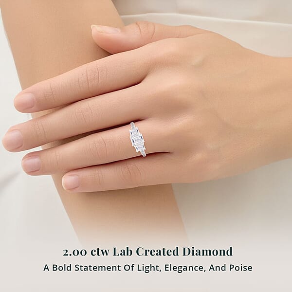 Luxuriant Lab Grown Diamond Ring In 14K White Gold 2.00 Ctw