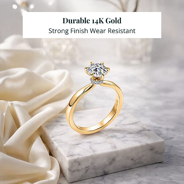 Luxuriant Lab Grown Diamond Ring In 14K Yellow Gold 2.15 Ctw