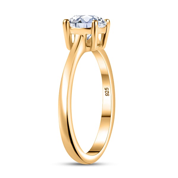 Luxuriant Lab Grown Diamond Ring In 18K Vermeil YG Over Sterling Silver 1.10 Ctw