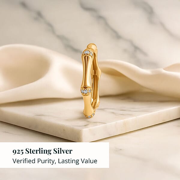 Luxuriant Lab Grown Diamond Ring In 18K Vermeil YG Over Sterling Silver 0.20 Ctw (G-H SI)
