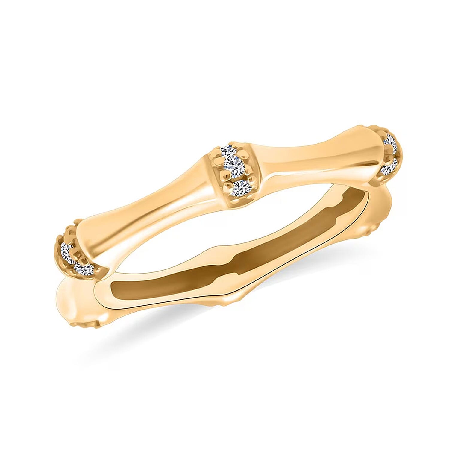 Luxuriant Lab Grown Diamond Ring in 18K Vermeil YG Over Sterling Silver 0.20 ctw (G-H SI)
