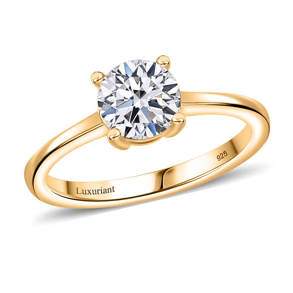 Luxuriant Lab Grown Diamond Ring in 18K Vermeil YG Over Sterling Silver 1.10 ctw