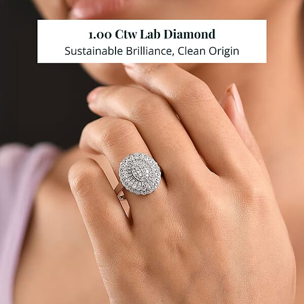 Luxuriant Lab Grown Diamond Ring In Rhodium Over Sterling Silver 1.00 Ctw
