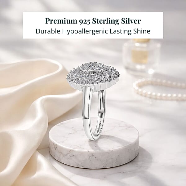 Luxuriant Lab Grown Diamond Ring In Rhodium Over Sterling Silver 1.00 Ctw