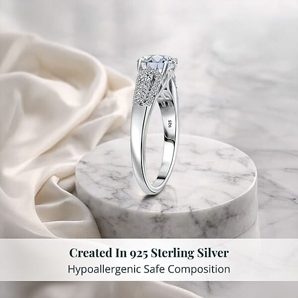Luxuriant Lab Grown Diamond Ring In Rhodium Over Sterling Silver 2.00 Ctw