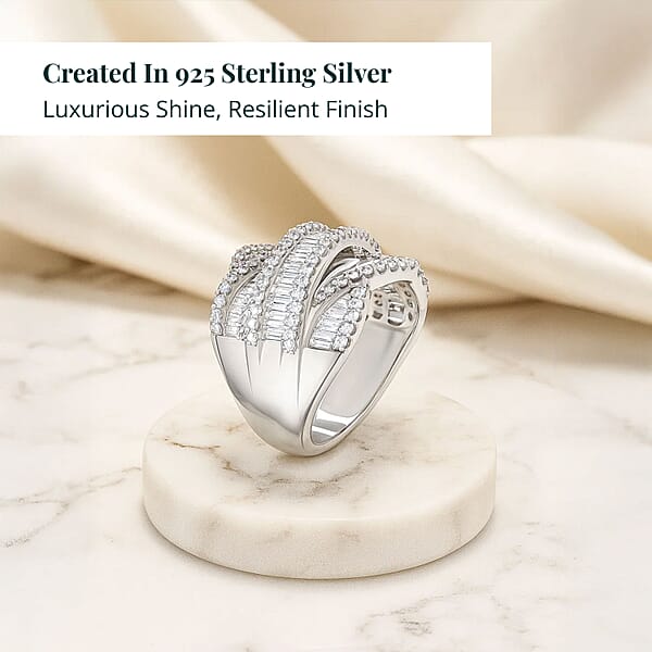 Luxuriant Lab Grown Diamond Ring In Rhodium Over Sterling Silver 3.00 Ctw