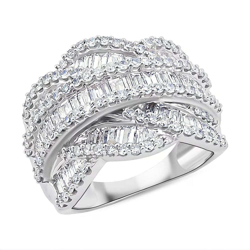 Luxuriant Lab Grown Diamond Ring in Rhodium Over Sterling Silver 3.00 ctw