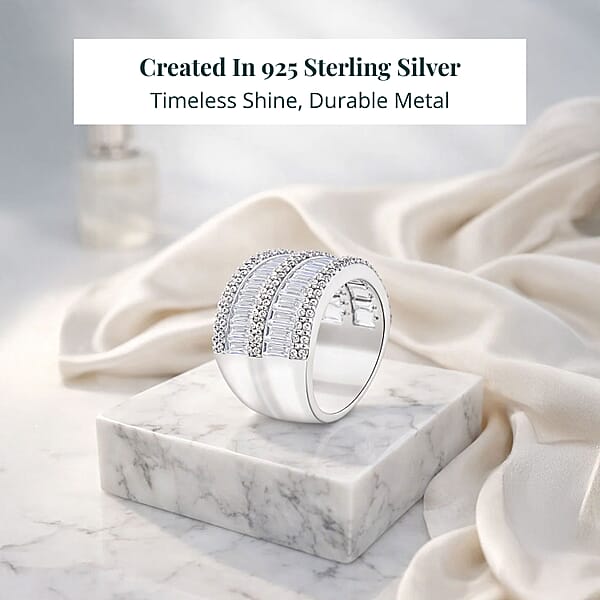 Luxuriant Lab Grown Diamond Ring In Sterling Silver 4.90 Ctw
