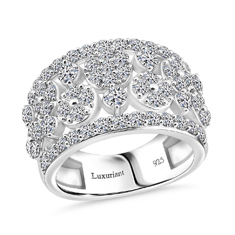 Luxuriant Lab Grown Diamond Ring in Sterling Silver 2.00 ctw (G SI)