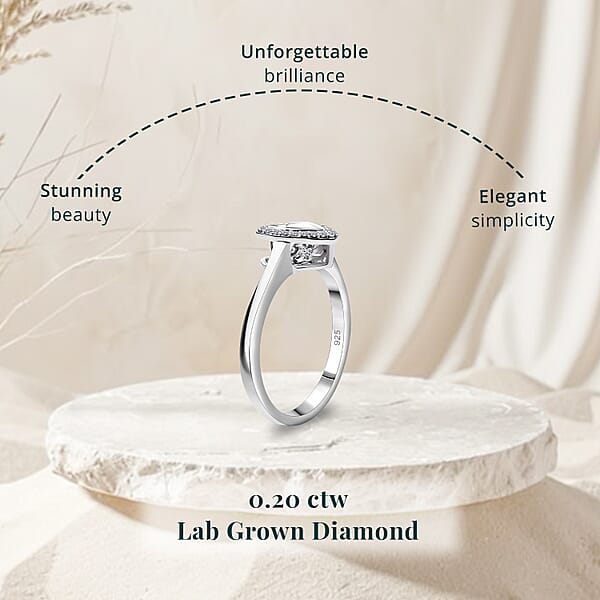 Luxuriant Lab Grown Diamond SI 0.20 Ctw Heart Dancing Ring In Rhodium Over Sterling Silver
