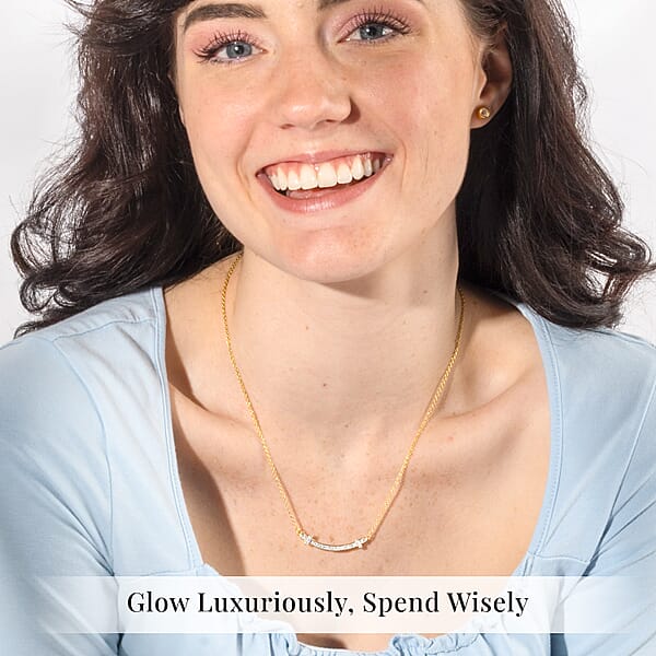 Luxuriant Lab Grown Diamond SI 0.30 Ctw Necklace In 18K Vermeil Yellow Gold Over Sterling Silver 18 Inches