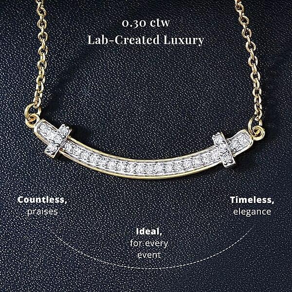 Luxuriant Lab Grown Diamond SI 0.30 Ctw Necklace In 18K Vermeil Yellow Gold Over Sterling Silver 18 Inches