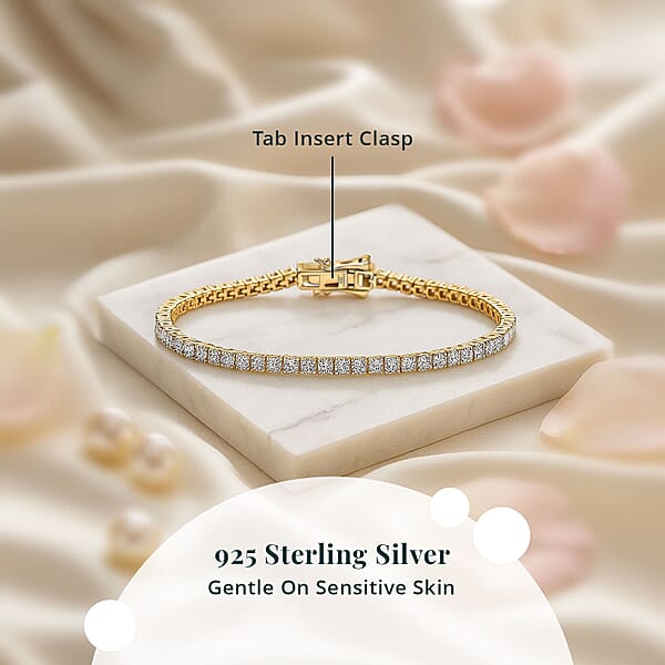 Luxuriant Lab Grown Diamond SI 4.70 Ctw Tennis Bracelet In 18K Vermeil Yellow Gold Over Sterling Silver (8.00 In)