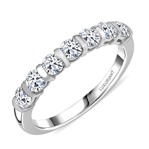 Luxuriant Lab Grown Diamond SI-I1 2.80 Ctw Bubbles Ring And Stud Earrings And Bracelet (7.25In) In Rhodium Over Sterling Silver