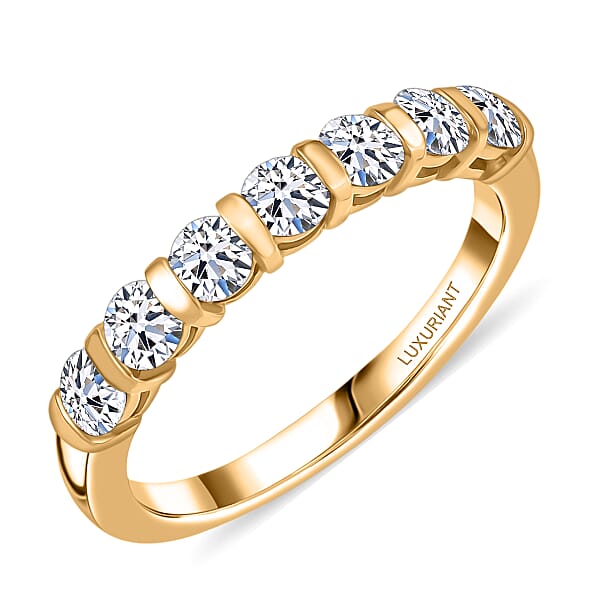 Luxuriant Lab Grown Diamond (SI-I1) Bubbles Ring And Stud Earrings And Bracelet (7.25In) In 18K Vermeil YG Over Sterling Silver 2.80 Ctw