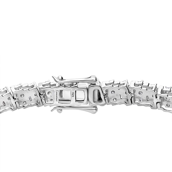 Luxuriant Lab Grown Diamond Tennis Bracelet In Rhodium Over Sterling Silver 5.00 Ctw (7.25 Inches) (G-H SI)