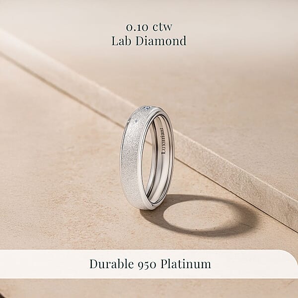 Luxuriant Lab Grown Diamond VS 0.10 Ctw Band Ring In 950 Platinum 4 Grams Del. In 10-12 Days)