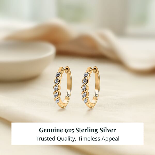 Luxuriant Lab Grown Diamond VS 0.30 Ctw Earrings In 18K Vermeil Yellow Gold Over Sterling Silver