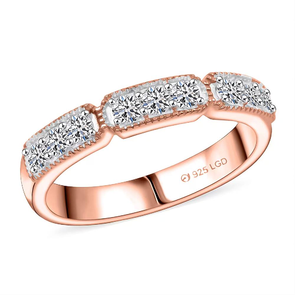 Luxuriant Lab Grown Diamond VS 0.50 ctw Ring in 18K Vermeil RG Over Sterling Silver