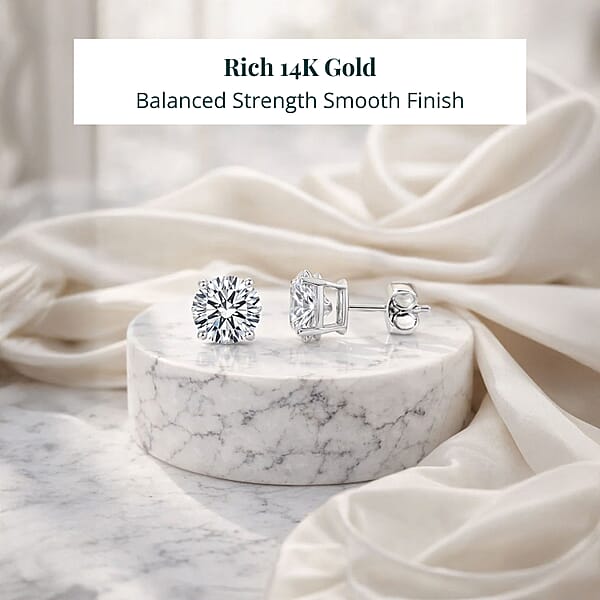 Luxuriant Lab Grown Diamond VS 4.00 Ctw Stud Luxe Earrings In 14K White Gold