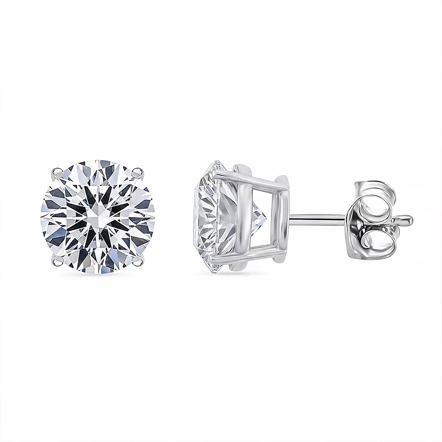 Luxuriant Lab Grown Diamond VS 4.00 ctw Stud Luxe Earrings in 14K White Gold