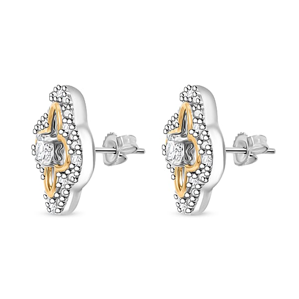 Luxuriant Lab Grown Diamond VS-SI 0.75 Ctw Earrings In 14K Yellow Gold Over And Sterling Silver