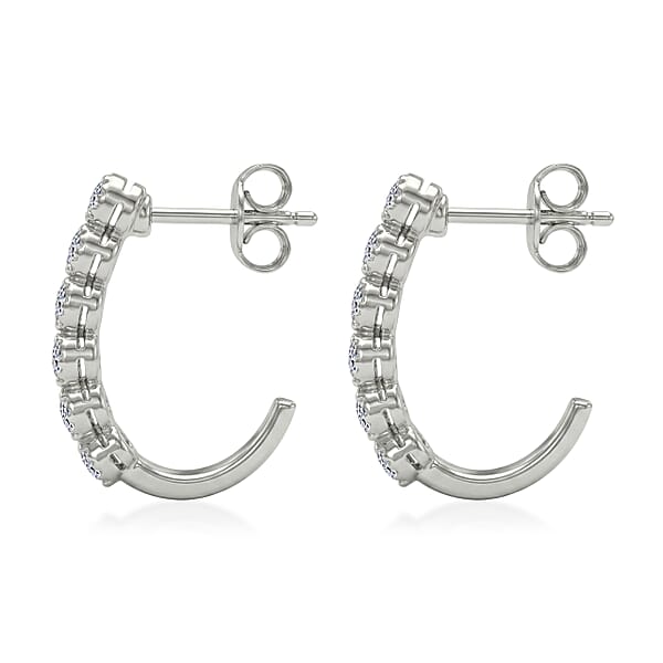 Luxuriant Lab Grown Diamond VS-SI 0.75 Ctw Hoop Earrings In Sterling Silver