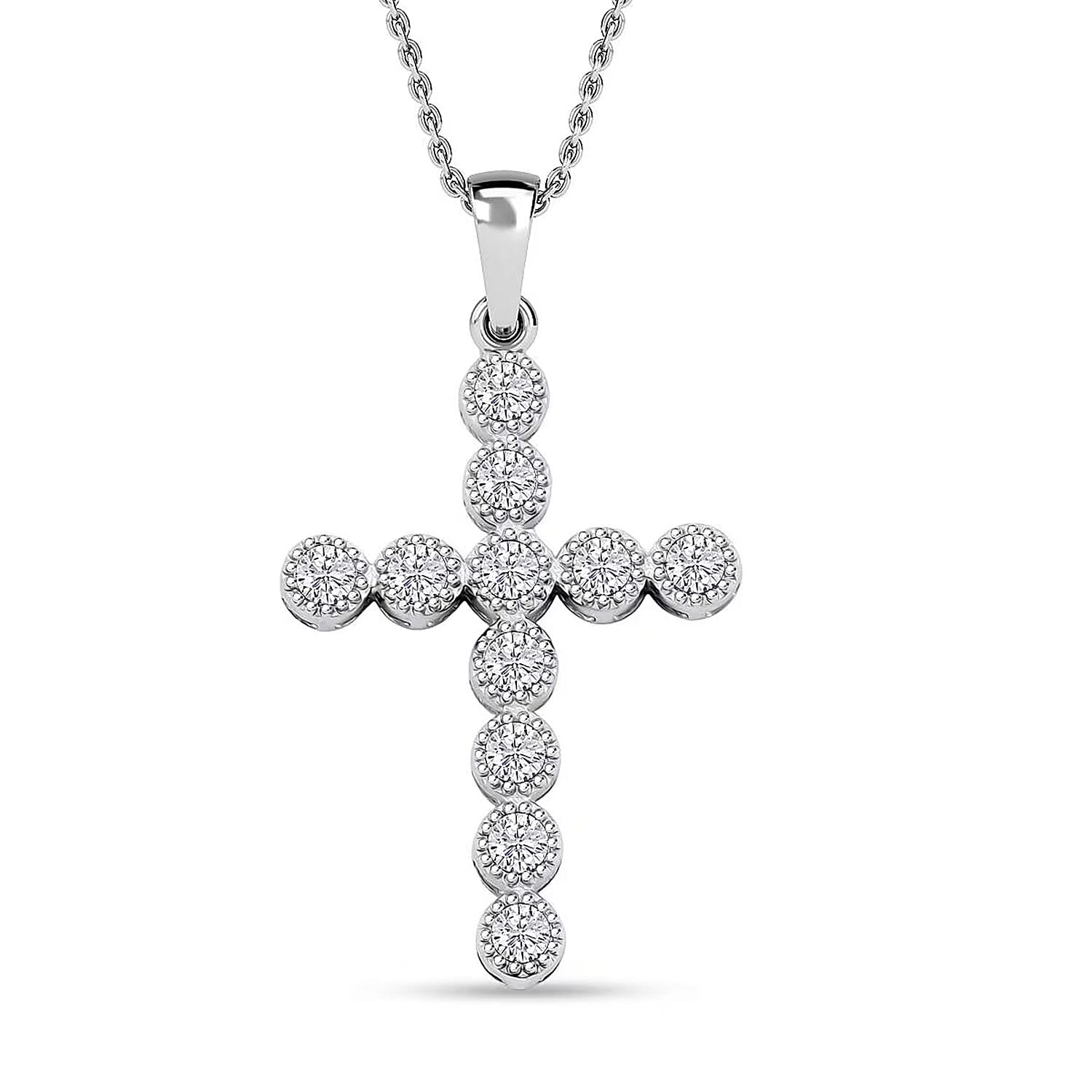 Luxuriant Lab Grown Diamond VS-SI 0.75 ctw Pendant Necklace in Sterling Silver 16-18 Inches