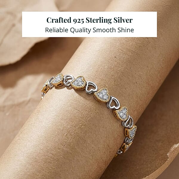 Luxuriant Lab Grown Diamond VS-SI 2.00 Ctw Bracelet In 14K YG Over And Sterling Silver (7.25 In)