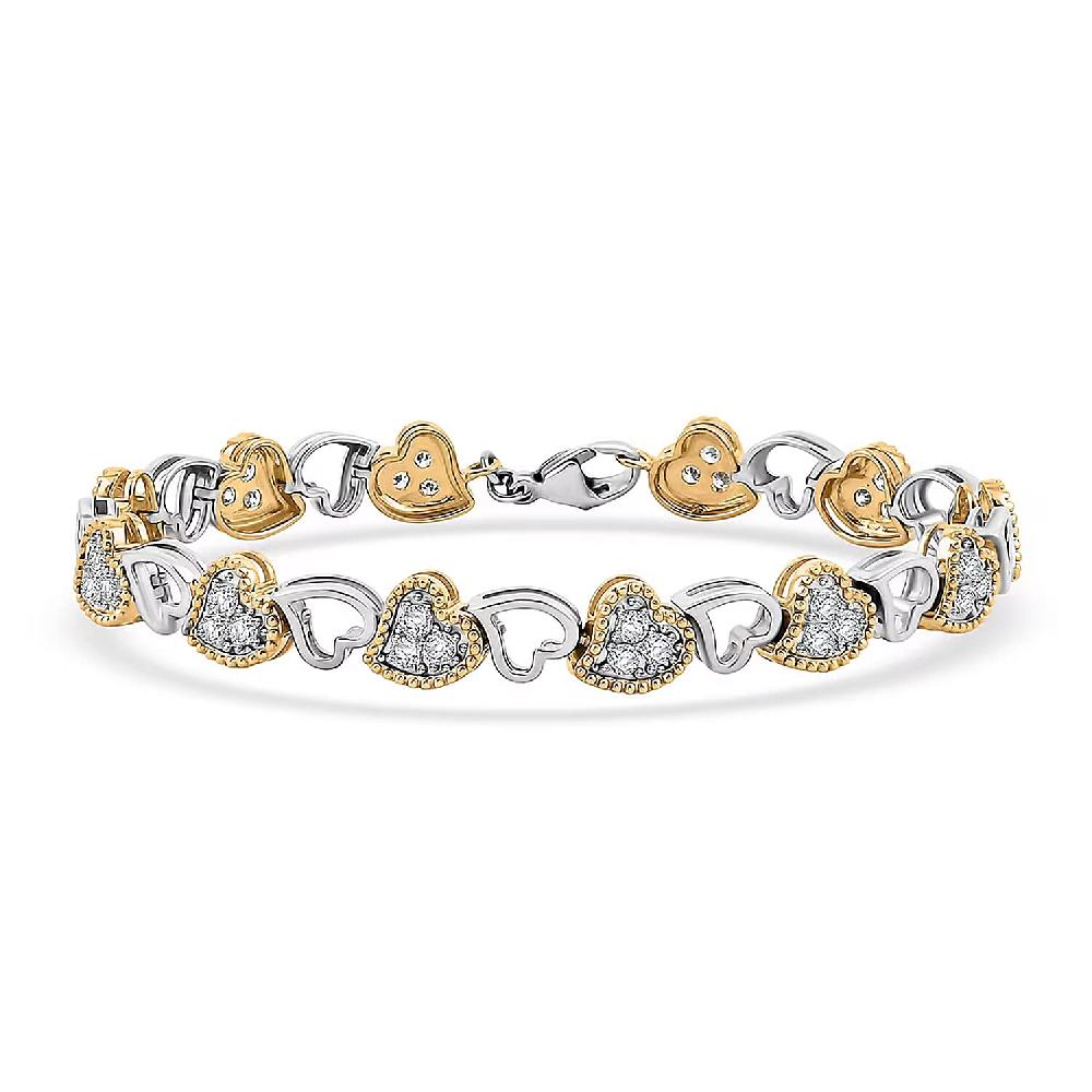 Luxuriant Lab Grown Diamond VS-SI 2.00 ctw Bracelet in 14K YG Over and Sterling Silver (7.25 In)