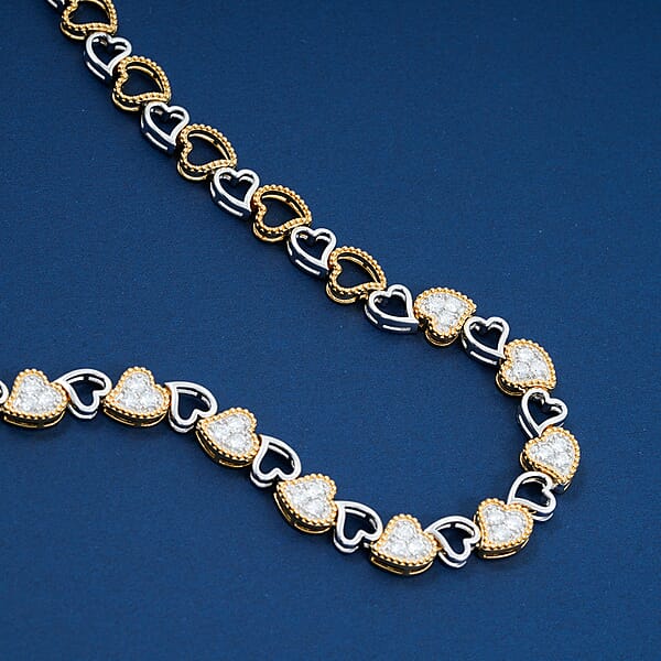Luxuriant Lab Grown Diamond VS-SI 2.00 Ctw Necklace In 14K YG Over And Sterling Silver 16.5 Inches
