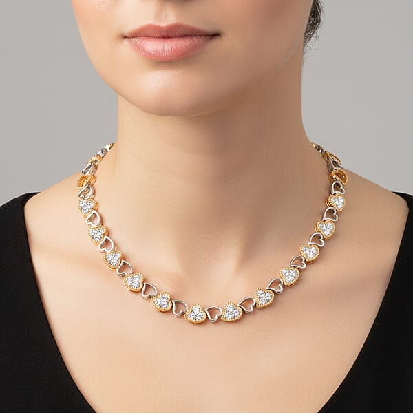 Luxuriant Lab Grown Diamond VS-SI 2.00 Ctw Necklace In 14K YG Over And Sterling Silver 16.5 Inches