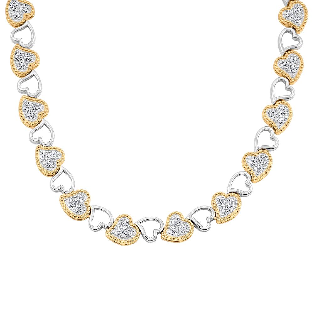 Luxuriant Lab Grown Diamond VS-SI 2.00 ctw Necklace in 14K YG Over and Sterling Silver 16.5 Inches