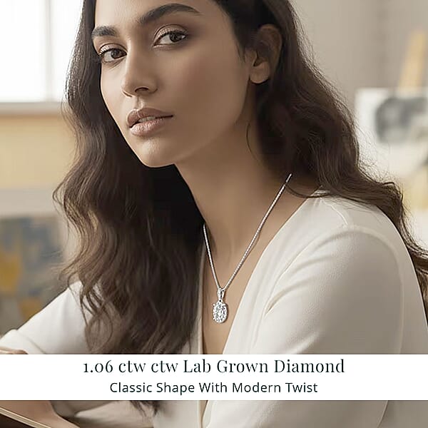 Luxuriant Lab Grown Diamond VS1 1.06 Ctw Pendant Necklace In 14K White Gold 18 Inches