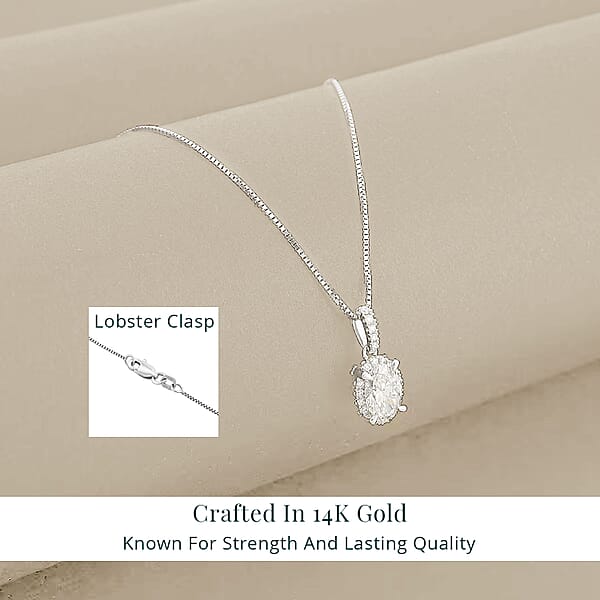 Luxuriant Lab Grown Diamond VS1 1.06 Ctw Pendant Necklace In 14K White Gold 18 Inches