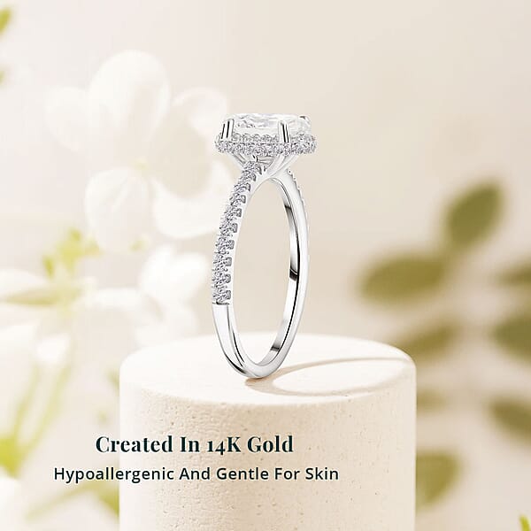 Luxuriant Lab Grown Diamond VS1 1.70 Ctw Ring In 14K White Gold