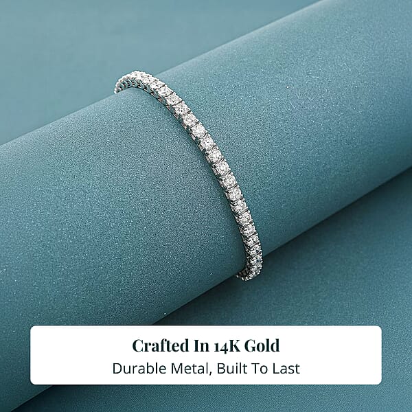 Luxuriant Lab Grown Diamond VS1 5.00 Ctw Bracelet In 14K White Gold (7.25 In) 8.60 Grams