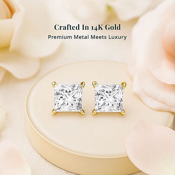 Luxuriant Lab Grown Diamond VS2-G 7.00 Ctw Earrings In 14K Yellow Gold