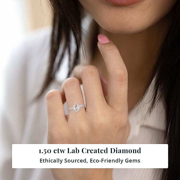Luxuriant Lab Grown Pink Diamond (IR) And Lab Grown Diamond VS 1.50 Ctw Ring In 14K White And Rose Gold