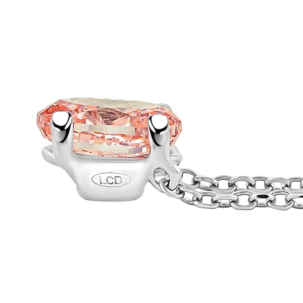 Luxuriant Lab Grown Pink Diamond (IR) VS2 1.00 Ctw Necklace 16 Inches In 14K White Gold