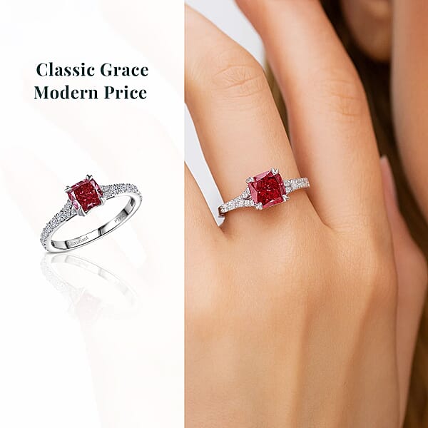 Luxuriant Lab Grown Pink Diamond (VS) Lab Grown Diamond Dawn Rose Ring In 950 Platinum 1.50 Ctw