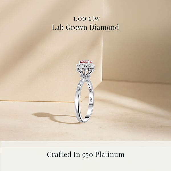 Luxuriant Lab Grown Pink Diamond (VS) Lab Grown Diamond Bloom Ring In 950 Platinum 1.00 Ctw