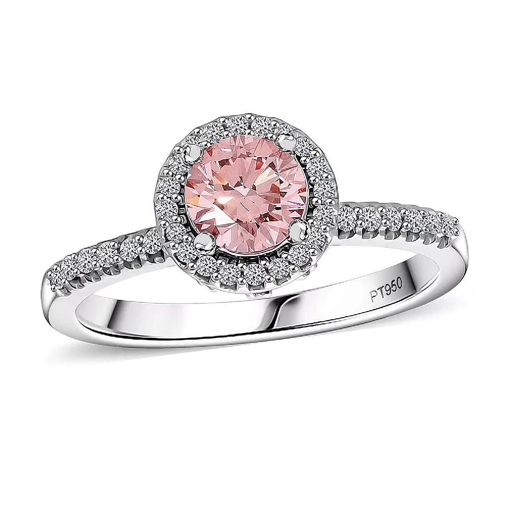 Luxuriant Lab Grown Pink Diamond (VS) Lab Grown Diamond Bloom Ring in 950 Platinum 1.00 ctw