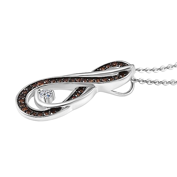 Luxuriant Lab Grown Red Diamond (IR) And Lab Grown Diamond 0.25 Ctw Eternal Flame Pendant Necklace 20 Inches In Rhodium Over Sterling Silver