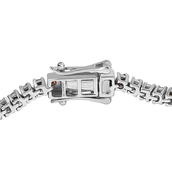 Luxuriant Lab Grown Red Diamond (IR) SI 3.00 Ctw Scarlet Glow Bracelet In Rhodium Over Sterling Silver (6.50 In)